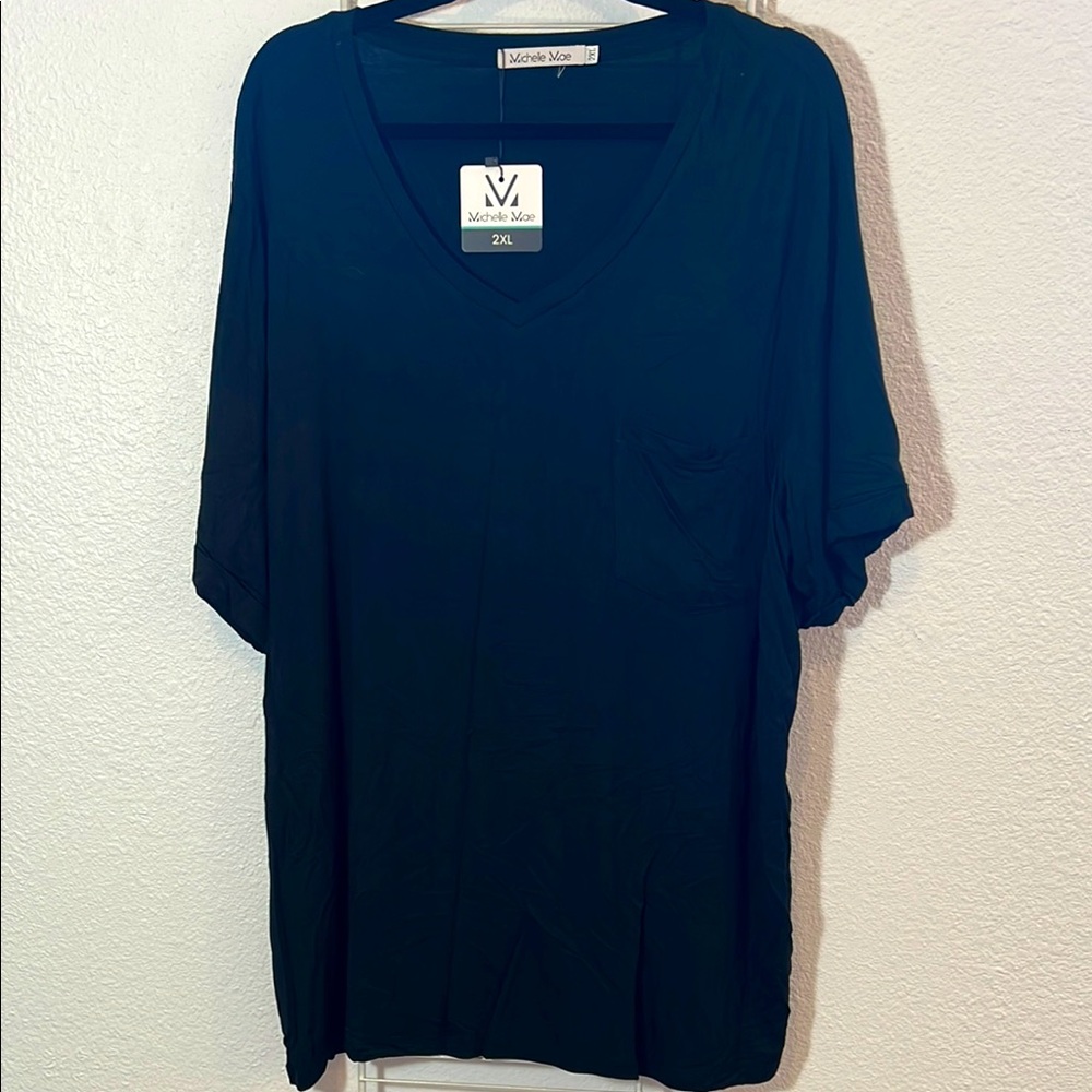 Black V-Neck T-Shirt by Michelle Mae
